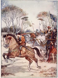 Una fina exhibición de equitación, ilustración de 